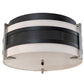 Meyda Lighting Nathan 36" 6-Light Textured Black & Nickel Powder Coat Flush Mount Light With Amsterdam Chalk Textrene & Statuario Idalight Shade