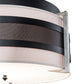 Meyda Lighting Nathan 36" 6-Light Textured Black & Nickel Powder Coat Flush Mount Light With Amsterdam Chalk Textrene & Statuario Idalight Shade