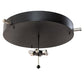 Meyda Lighting Nathan 36" 6-Light Textured Black & Nickel Powder Coat Flush Mount Light With Amsterdam Chalk Textrene & Statuario Idalight Shade