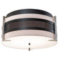 Meyda Lighting Nathan 36" 6-Light Textured Black & Nickel Powder Coat Flush Mount Light With Amsterdam Chalk Textrene & Statuario Idalight Shade
