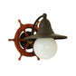 Meyda Lighting Nautical 13" Oil Rubbed Bronze Wall Sconce With White Shade Glass