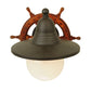 Meyda Lighting Nautical 13" Oil Rubbed Bronze Wall Sconce With White Shade Glass