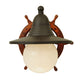 Meyda Lighting Nautical 13" Oil Rubbed Bronze Wall Sconce With White Shade Glass