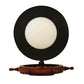 Meyda Lighting Nautical 13" Oil Rubbed Bronze Wall Sconce With White Shade Glass