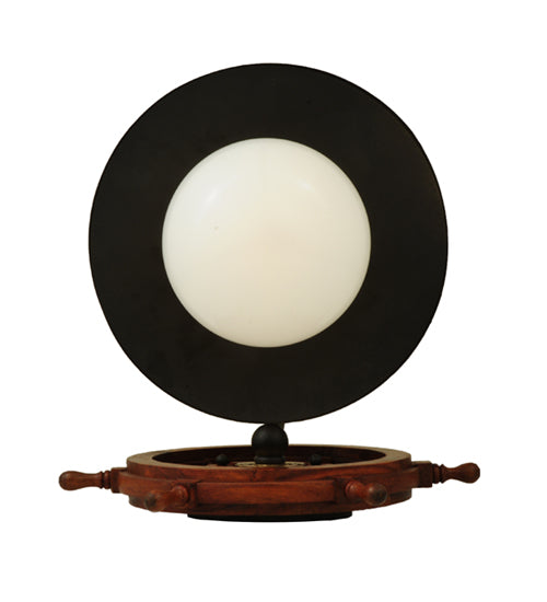 Meyda Lighting Nautical 13" Oil Rubbed Bronze Wall Sconce With White Shade Glass