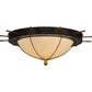 Meyda Lighting Nautical 74" 12-Light Oil Rubbed Bronze Flush Mount Light With Beige Shade Glass