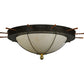 Meyda Lighting Nautical 74" 12-Light Oil Rubbed Bronze Flush Mount Light With Beige Shade Glass