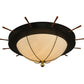 Meyda Lighting Nautical 74" 12-Light Oil Rubbed Bronze Flush Mount Light With Beige Shade Glass