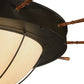 Meyda Lighting Nautical 74" 12-Light Oil Rubbed Bronze Flush Mount Light With Beige Shade Glass