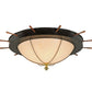 Meyda Lighting Nautical 74" 12-Light Oil Rubbed Bronze Flush Mount Light With Beige Shade Glass