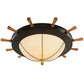 Meyda Lighting Nautical 74" 12-Light Oil Rubbed Bronze Flush Mount Light With Whitestone Idalight Shade