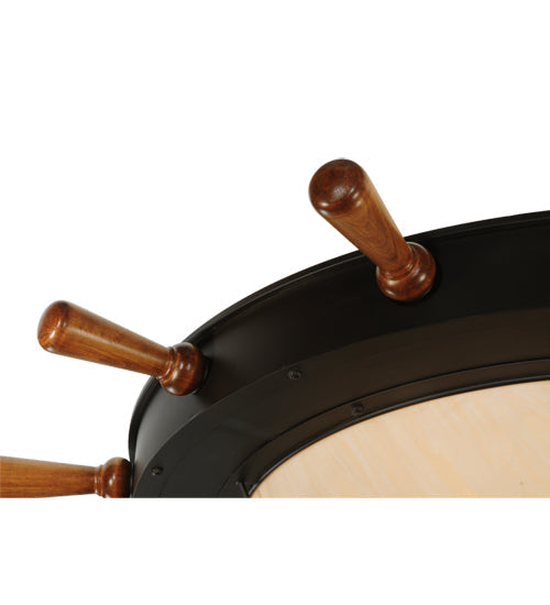 Meyda Lighting Nautical 74" 12-Light Oil Rubbed Bronze Flush Mount Light With Whitestone Idalight Shade