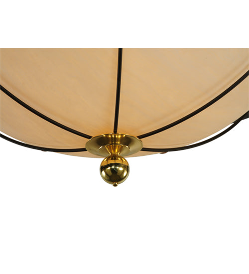 Meyda Lighting Nautical 74" 12-Light Oil Rubbed Bronze Flush Mount Light With Whitestone Idalight Shade