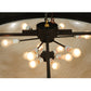 Meyda Lighting Nautical 74" 12-Light Oil Rubbed Bronze Flush Mount Light With Whitestone Idalight Shade
