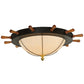 Meyda Lighting Nautical 74" 12-Light Oil Rubbed Bronze Flush Mount Light With Whitestone Idalight Shade