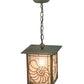 Meyda Lighting Nautilus 10"Sq Verdigris Pendant Light With Beige & Clear Ripple Shade Glass