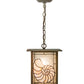 Meyda Lighting Nautilus 10"Sq Verdigris Pendant Light With Beige & Clear Ripple Shade Glass