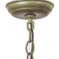 Meyda Lighting Nautilus 10"Sq Verdigris Pendant Light With Beige & Clear Ripple Shade Glass