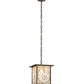 Meyda Lighting Nautilus 14" Antique Copper Lantern Pendant Light With Beige & Clear Ripple Shade Glass