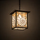 Meyda Lighting Nautilus 14" Antique Copper Lantern Pendant Light With Beige & Clear Ripple Shade Glass