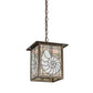 Meyda Lighting Nautilus 14" Antique Copper Lantern Pendant Light With Beige & Clear Ripple Shade Glass