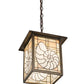 Meyda Lighting Nautilus 14" Antique Copper Lantern Pendant Light With Beige & Clear Ripple Shade Glass