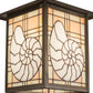 Meyda Lighting Nautilus 14" Antique Copper Lantern Pendant Light With Beige & Clear Ripple Shade Glass