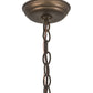 Meyda Lighting Nautilus 14" Antique Copper Lantern Pendant Light With Beige & Clear Ripple Shade Glass