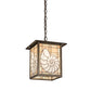 Meyda Lighting Nautilus 14" Antique Copper Lantern Pendant Light With Beige & Clear Ripple Shade Glass