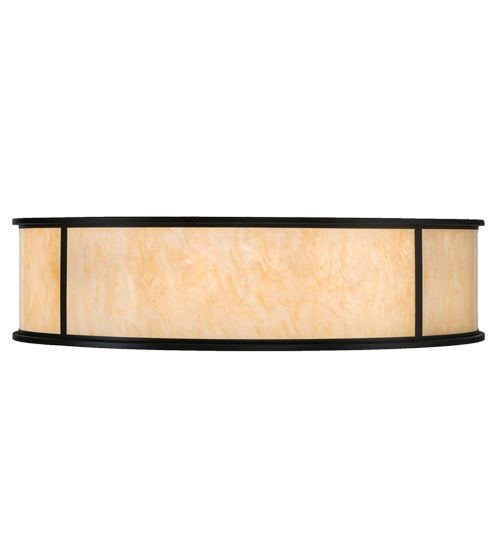 Meyda Lighting Nautilus 60" 10-Light Blackwash Flush Mount Light With Beige Sahara Taupe Idalight Shade Glass