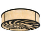 Meyda Lighting Nautilus 60" 10-Light Blackwash Flush Mount Light With Beige Sahara Taupe Idalight Shade Glass