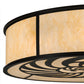 Meyda Lighting Nautilus 60" 10-Light Blackwash Flush Mount Light With Beige Sahara Taupe Idalight Shade Glass