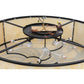 Meyda Lighting Nautilus 60" 10-Light Blackwash Flush Mount Light With Beige Sahara Taupe Idalight Shade Glass