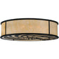 Meyda Lighting Nautilus 60" 10-Light Blackwash Flush Mount Light With Beige Sahara Taupe Idalight Shade Glass