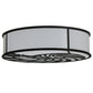 Meyda Lighting Nautilus 60" 10-Light Textured Black Flush Mount Light With White Statuario Idalight Shade Glass