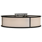 Meyda Lighting Nautilus 60" 10-Light Textured Black Flush Mount Light With White Statuario Idalight Shade Glass