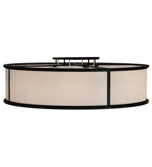 Meyda Lighting Nautilus 60" 10-Light Textured Black Flush Mount Light With White Statuario Idalight Shade Glass