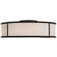 Meyda Lighting Nautilus 60" 10-Light Textured Black Flush Mount Light With White Statuario Idalight Shade Glass