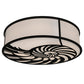 Meyda Lighting Nautilus 60" 10-Light Textured Black Flush Mount Light With White Statuario Idalight Shade Glass