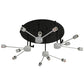 Meyda Lighting Nautilus 60" 10-Light Textured Black Flush Mount Light With White Statuario Idalight Shade Glass