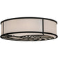 Meyda Lighting Nautilus 60" 10-Light Textured Black Flush Mount Light With White Statuario Idalight Shade Glass