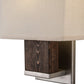 Meyda Lighting Navesink 8" Nickel & Mahogany Wood Wall Sconce With Off White Textrene Shade