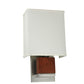 Meyda Lighting Navesink 8" Nickel & Mahogany Wood Wall Sconce With White Linen Textrene Shade