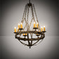 Meyda Lighting Neapolis 32" 18-Light Florentine Gold Chandelier With Ivory Faux Candlelight