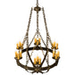 Meyda Lighting Neapolis 32" 18-Light Florentine Gold Chandelier With Ivory Faux Candlelight