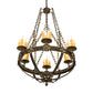 Meyda Lighting Neapolis 32" 18-Light Florentine Gold Chandelier With Ivory Faux Candlelight