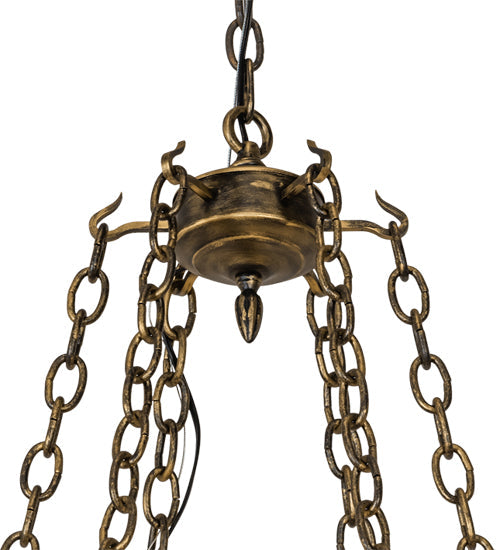 Meyda Lighting Neapolis 32" 18-Light Florentine Gold Chandelier With Ivory Faux Candlelight