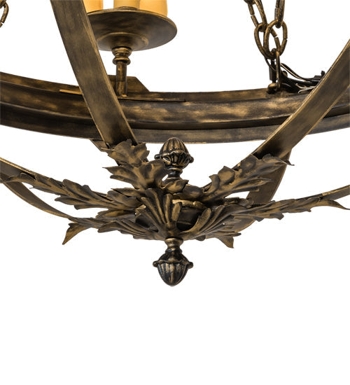 Meyda Lighting Neapolis 32" 18-Light Florentine Gold Chandelier With Ivory Faux Candlelight