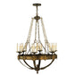 Meyda Lighting Neapolis 32" 18-Light Florentine Gold Chandelier With White Candle Covers