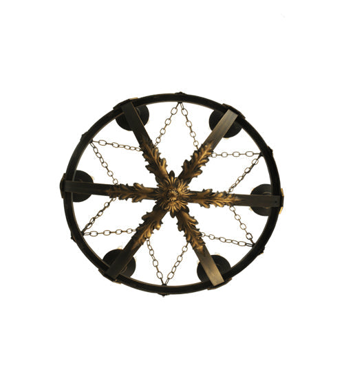 Meyda Lighting Neapolis 32" 18-Light Florentine Gold Chandelier With White Candle Covers